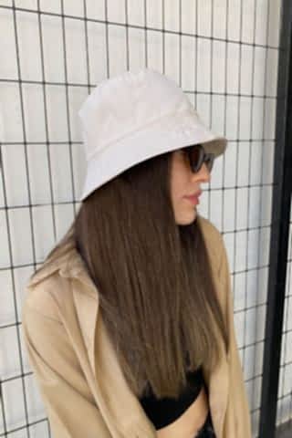 Kadın Bucket Şapka Açık Bej Kadın Kova Şapka