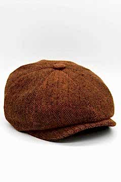 Erkek Balıksırtı Desen Peaky Blinders Kasket Şapka-Kiremit