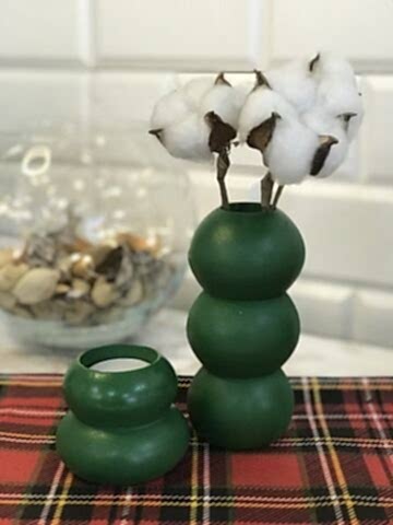 Tealight Mumluk Ve Vazo Seti 2'li Set Hediyelik Yeşil