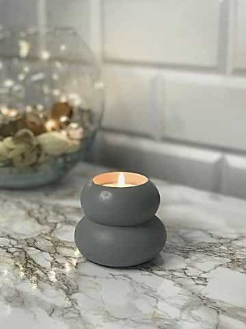 Dekoratif Mumluk Tealight Mumluk Gri