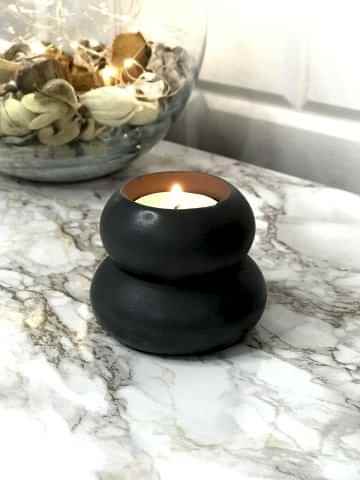 Dekoratif Mumluk Tealight Mumluk Antrasit