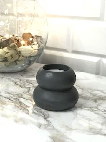 Dekoratif Mumluk Tealight Mumluk Antrasit