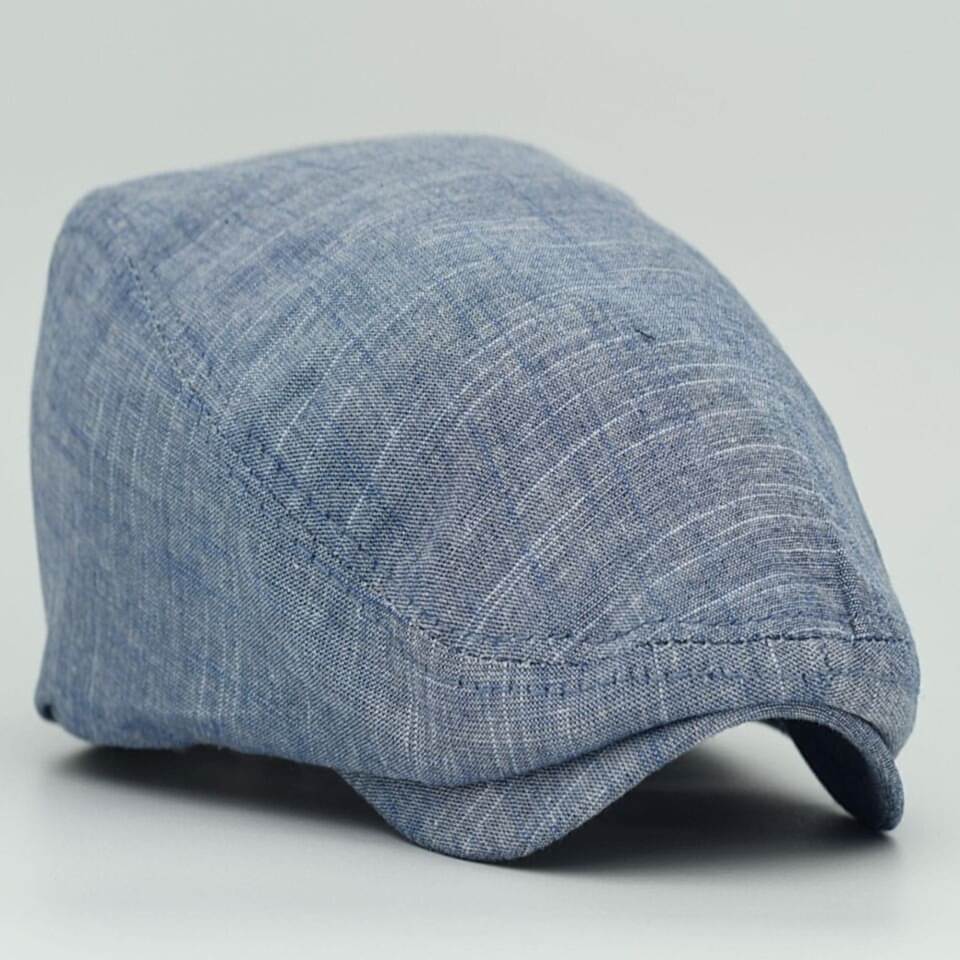 Erkek Lacivert Kasket Keten Yazlık Flat Cap Şapka şapkadan.da!