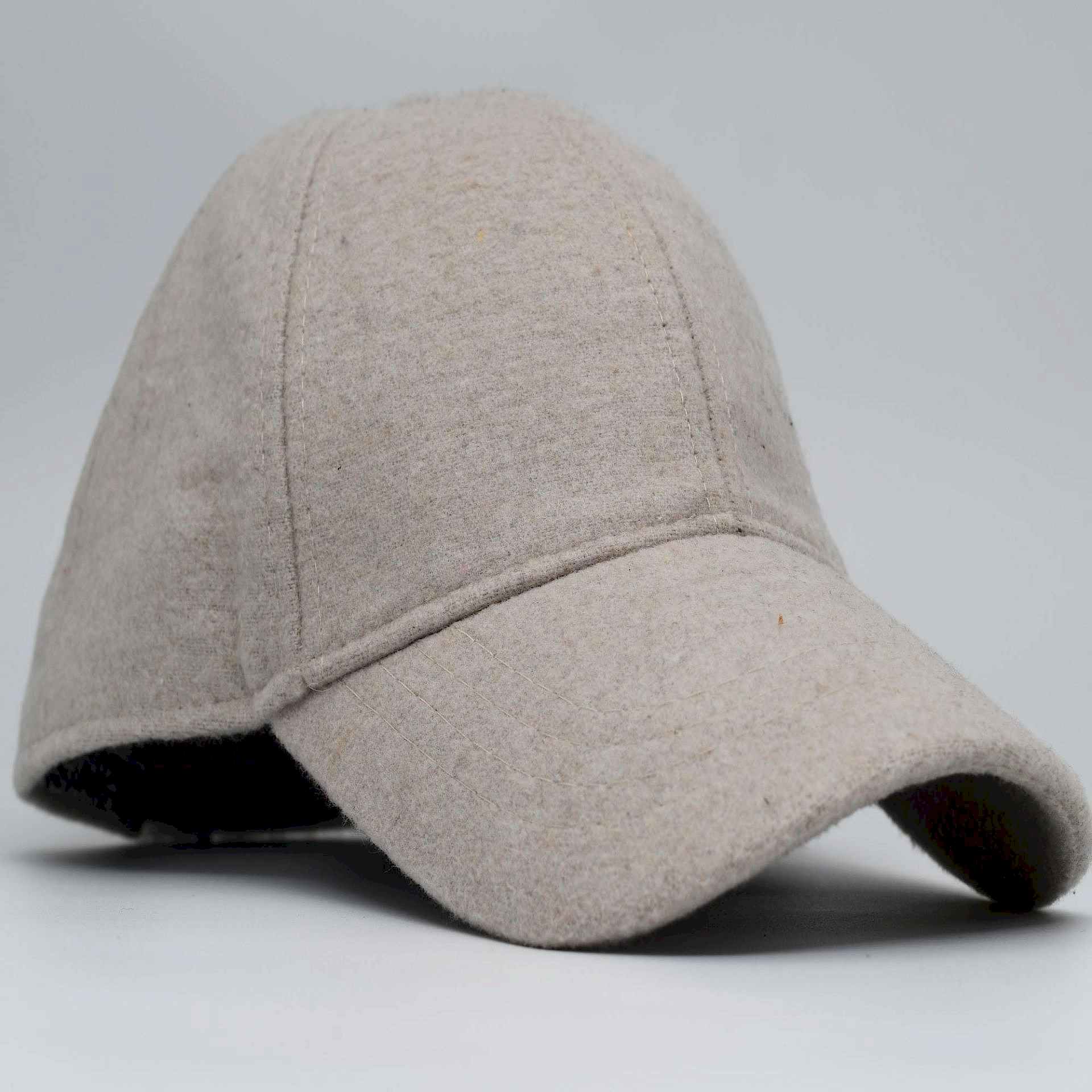 Unisex Bej Kaşe Kumaş Kışlık Kep Şapka