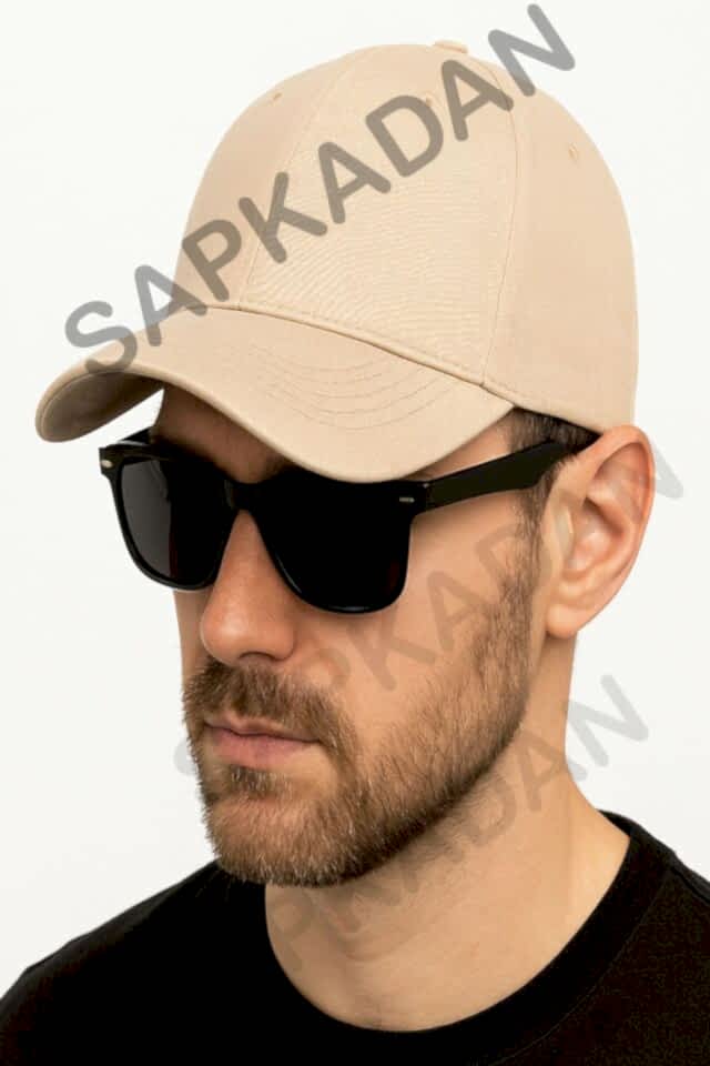 Unisex Ayarlanabilir Açık Bej Spor Basic Şapka