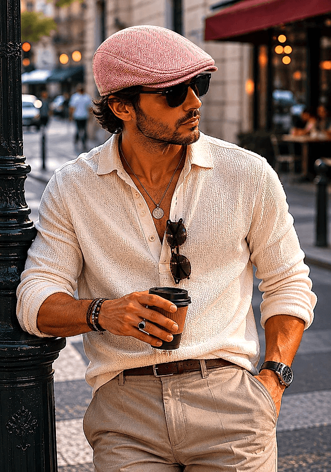 Kasket Pamuklu London Flat Cap Şapka Kiremit